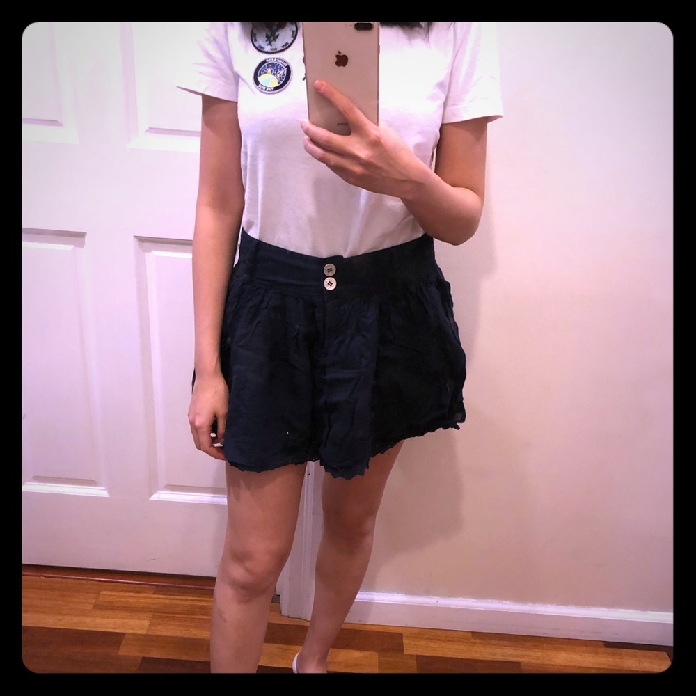 La chapelle short Skirt, navy blue, 100% cotton